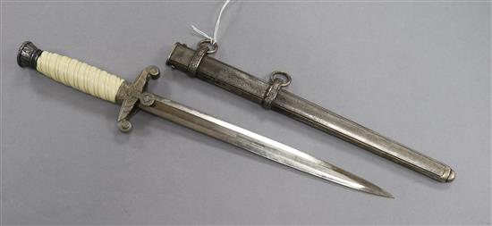 A German Army Officers dagger with white grip